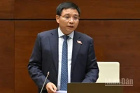 Bộ trưởng Tài chính Nguyễn Văn Thắng phát biểu. (Ảnh: THỦY NGUYÊN)