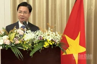 Thứ trưởng Ngoại giao Ngô Lê Văn phát biểu tại buổi lễ. (Ảnh: TRUNG HƯNG)