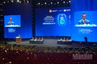 Phiên thảo luận cấp cao về hợp tác quốc tế trong phòng, chống tội phạm mạng trong khuôn khổ Lễ mở ký Công ước Liên hợp quốc về phòng chống tội phạm mạng ngày 26/10. (Ảnh: TRUNG HƯNG)