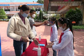 Bảo đảm công tác phòng, chống dịch tại Trường Tiểu học xã Quyết Tiến, huyện Quản Bạ.