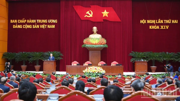 Phiên bế mạc Hội nghị lần thứ hai Ban Chấp hành Trung ương Đảng Cộng sản Việt Nam khóa XIV. (Ảnh ĐĂNG KHOA)