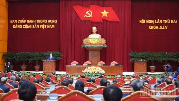 Phiên bế mạc Hội nghị lần thứ hai Ban Chấp hành Trung ương Đảng Cộng sản Việt Nam khóa XIV. (Ảnh ĐĂNG KHOA)
