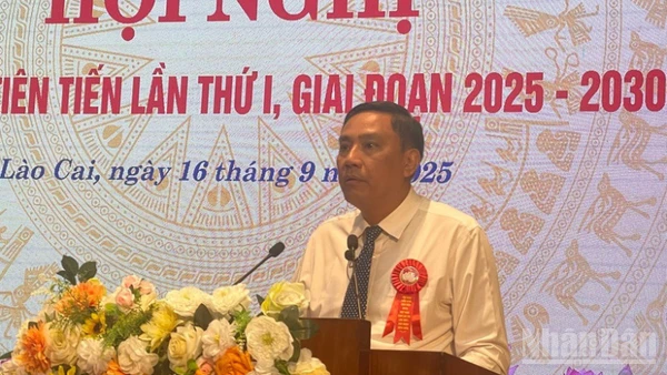 Đồng chí Hoàng Giang, Phó Bí thư Thường trực Tỉnh ủy phát biểu tại Hội nghị. (Ảnh: THANH SƠN)