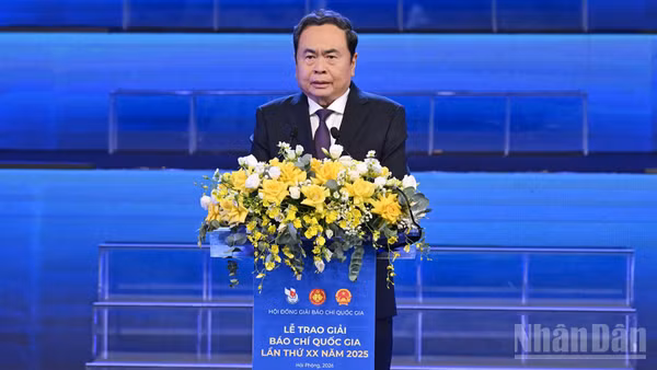 Chủ tịch Quốc hội Trần Thanh Mẫn phát biểu chỉ đạo tại buổi lễ. (Ảnh: Văn Toản)