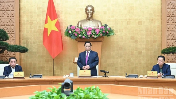 Thủ tướng Phạm Minh Chính chủ trì Phiên họp lần thứ 26 Ban Chỉ đạo Quốc gia về IUU. (Ảnh: Trần Hải)