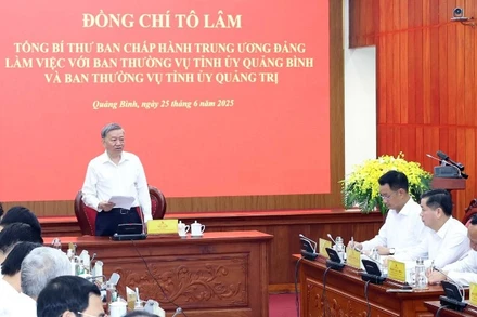 Tổng Bí thư Tô Lâm chủ trì buổi làm việc. (Ảnh: Thống Nhất/TTXVN)