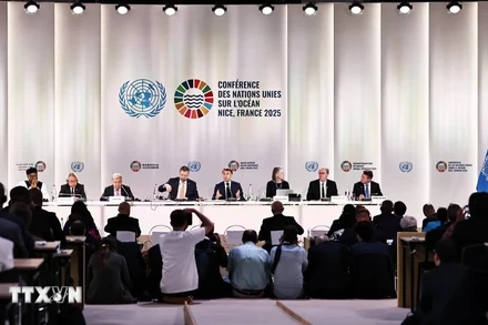 Lễ khai mạc Hội nghị cấp cao lần thứ 3 của Liên hợp quốc về Đại dương (UNOC 3) tại thành phố Nice, Pháp, tối 9/6/2025. (Ảnh: THX/TTXVN)