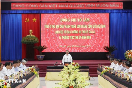 Tổng Bí thư Tô Lâm phát biểu chỉ đạo. (Ảnh: TTXVN)