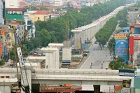 Tuyến đường sắt đô thị Cát Linh-Hà Đông đang được xây dựng (ảnh:tapchigiaothongvantai.vn)