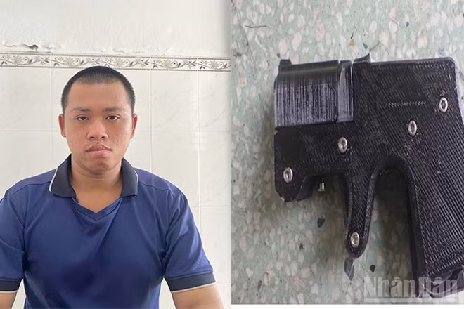 Mai Duy Khang cùng tang vật.