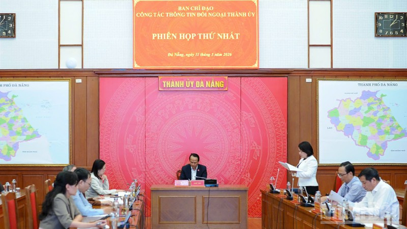 Quang cảnh phiên họp lần thứ nhất Ban Chỉ đạo Công tác thông tin đối ngoại Thành ủy Đà Nẵng.