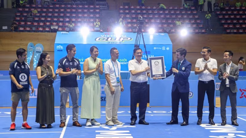 Ban tổ chức Giải Pickleball PPA Tour Asia - MB Vietnam Cup 2025 đón nhận kỷ lục Guinness về lượng người xem.
