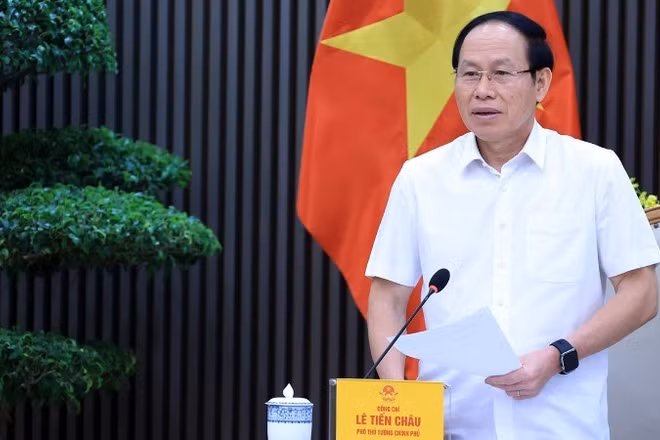 Phó Thủ tướng Lê Tiến Châu phát biểu. (Ảnh: Tuấn Anh/TTXVN)