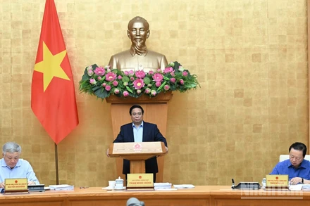 Thủ tướng Phạm Minh Chính chủ trì phiên họp Chính phủ thường kỳ tháng 8. (Ảnh: Trần Hải)