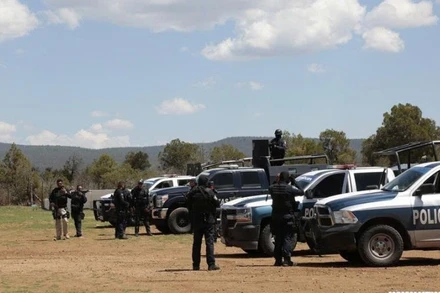 Cảnh sát thực thi nhiệm vụ tại bang Chihuahua, Mexico. (Ảnh: Xinhua)