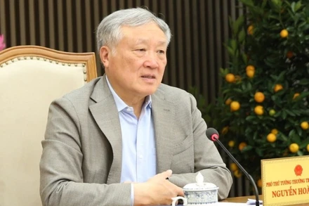 Phó Thủ tướng Thường trực Chính phủ Nguyễn Hòa Bình nhấn mạnh, hạ tầng về công nghệ thông tin là một thành tố rất quan trọng của Trung tâm Tài chính quốc tế. (Ảnh: VGP/Nguyễn Hoàng)