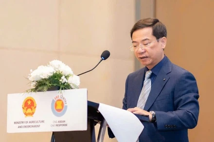 Ông Nguyễn Trường Sơn, Phó Cục trưởng Cục Quản lý đê điều và Phòng, chống thiên tai phát biểu tại hội thảo.