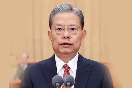 Ủy viên trưởng Ủy ban Thường vụ Nhân đại toàn quốc Trung Quốc Triệu Lạc Tế. (Ảnh: THX/TTXVN)