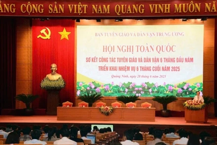 Hội nghị sơ kết công tác tuyên giáo và dân vận 6 tháng đầu năm 2025. (Ảnh: NGUYÊN ANH)