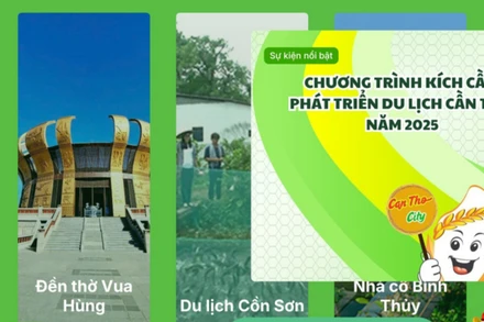 Giao diện Cổng thông tin du lịch Cần Thơ.