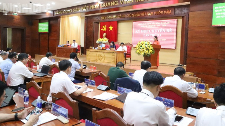 Đại diện Ban Kinh tế-Ngân sách Hội đồng nhân dân tỉnh Đắk Lắk báo cáo thẩm tra tờ trình của Ủy ban nhân dân tỉnh. ndo_tl_img-7253-8211.jpg