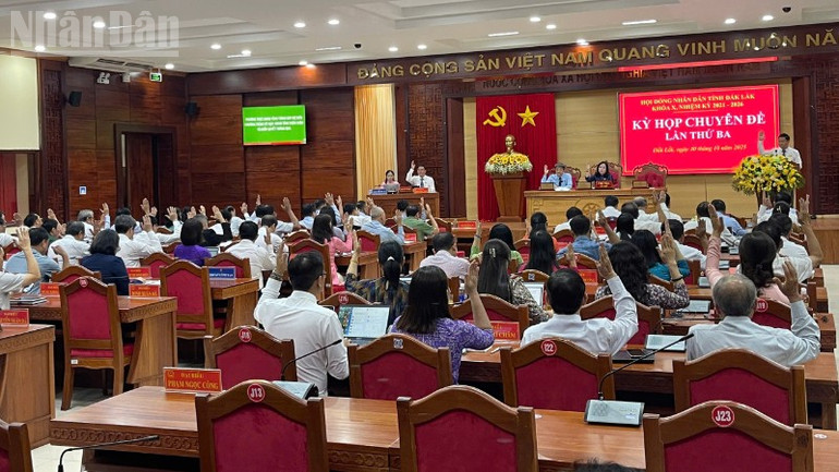 Các đại biểu thông qua nghị quyết kỳ họp. ndo_tl_img-0496-3577.jpg