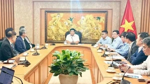 Phó Thủ tướng Nguyễn Chí Dũng làm việc với Hiệp hội Phát triển kinh tế bền vững Đài Loan (Trung Quốc). (Ảnh: TTXVN)