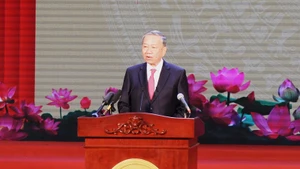 Tổng Bí thư Tô Lâm phát biểu tại buổi lễ. (Ảnh: VGP)