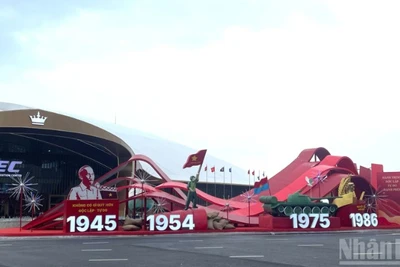 Điểm nhấn tại không gian ngoài trời của triển lãm thành tựu đất nước. 