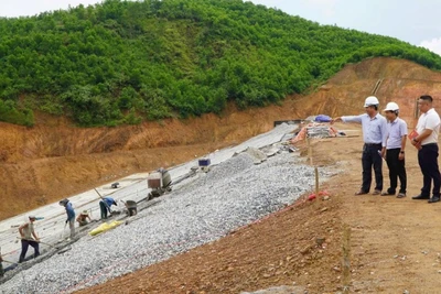 Dự án hồ chứa nước Suối Thỏ ở xã Tiên Phước, thành phố Đà Nẵng đang trong giai đoạn hoàn thành.