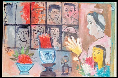 Tác phẩm 'Trái tim người mẹ' của họa sĩ Đỗ Sơn.