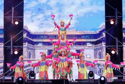 Giới thiệu văn hóa truyền thống Huế tại Lễ hội Du lịch-Văn hóa Việt Nam tại Hàn Quốc năm 2022. (Ảnh: Bộ Văn hóa, Thể thao và Du lịch cung cấp)