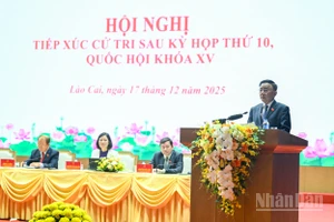 Thường trực Ban Bí thư Trần Cẩm Tú phát biểu trả lời ý kiến, kiến nghị của cử tri. (Ảnh: DUY LINH)