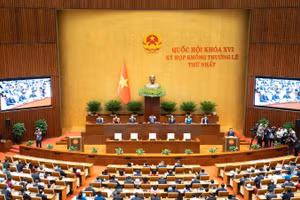 Quang cảnh phiên khai mạc Kỳ họp sáng 3/8. (Ảnh: DUY LINH)