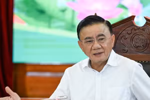 Đồng chí Trần Cẩm Tú, Ủy viên Bộ Chính trị, Thường trực Ban Bí thư. (Ảnh: DUY LINH)