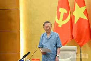 Tổng Bí thư, Chủ tịch nước Tô Lâm - Trưởng Đoàn kiểm tra, giám sát số 10 của Bộ Chính trị phát biểu kết luận hội nghị. (Ảnh: DUY LINH) 