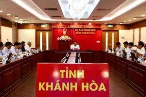 Toàn cảnh cuộc họp nghe báo cáo phương án bồi thường, hỗ trợ, tái định cư phục vụ dự án Nhà máy điện hạt nhân Ninh Thuận 1 và 2.