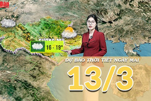 [Video] Dự báo thời tiết đêm nay và ngày mai 13/3/2026: Miền Trung đón mưa lớn diện rộng, miền Bắc nắng ráo trở lại 