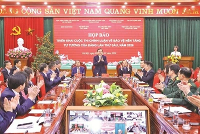 Họp báo triển khai “Cuộc thi chính luận về bảo vệ nền tảng tư tưởng của Đảng lần thứ 6, năm 2026”. (Ảnh TTXVN)