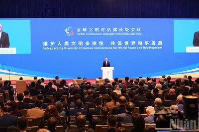 Ông Thái Kỳ, Ủy viên Thường vụ Bộ Chính trị, Bí thư Ban Bí thư Trung ương Đảng Cộng sản Trung Quốc, phát biểu tại lễ khai mạc.