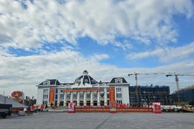 Khu vực tổ chức Đại hội đại biểu Đảng bộ tỉnh Phú Thọ được chuẩn bị chu đáo.