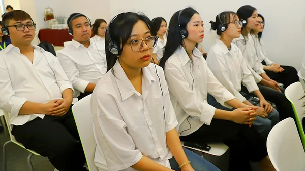 Học viên tại lễ khai giảng khóa 01 năm 2025 của chương trình phái cử và tiếp nhận người lao động Việt Nam sang CHLB Đức làm trợ lý điều dưỡng. (Ảnh Moha)