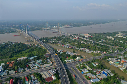 Cầu Mỹ Thuận 1 và 2 tỉnh Vĩnh Long. (Ảnh: Bá Thi)