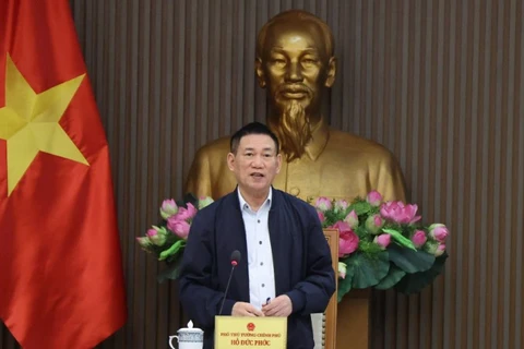 Phó Thủ tướng Hồ Đức Phớc chủ trì cuộc họp Hội đồng tư vấn chính sách tiền tệ. (Ảnh: VGP/Trần Mạnh)