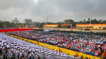 Quang cảnh Quảng trường Ba Đình nơi diễn ra lễ diễu binh, diễu hành.