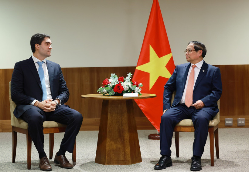 Thủ tướng Phạm Minh Chính tiếp lãnh đạo Tập đoàn khai thác khoáng sản Vale. (Ảnh: TTXVN)