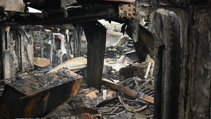 Cảnh đổ nát sau vụ tấn công vào trung tâm cai nghiện ở Kabul, Afghanistan, ngày 17/3/2026. (Nguồn: THX/TTXVN)