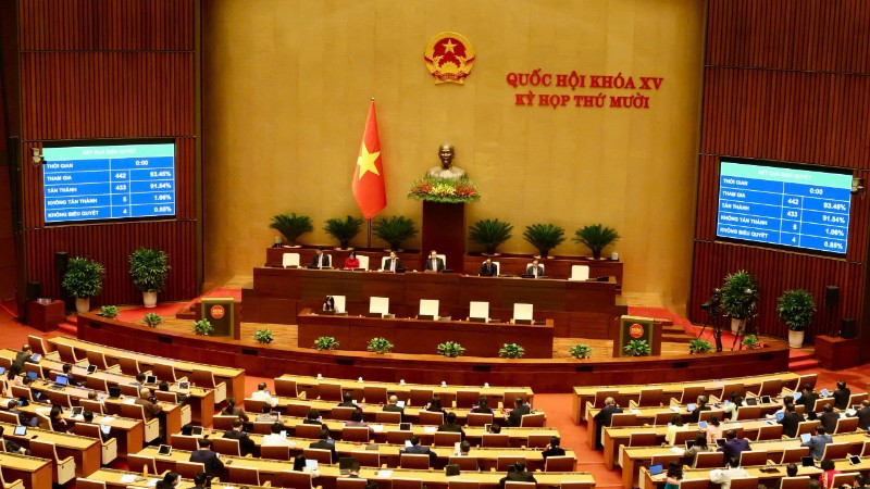 Quốc hội khóa XV biểu quyết thông qua Luật Chuyển đổi số.