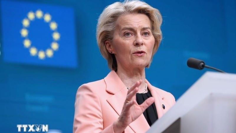 Chủ tịch Ủy ban châu Âu (EC) Ursula von der Leyen. (Ảnh: THX/TTXVN)