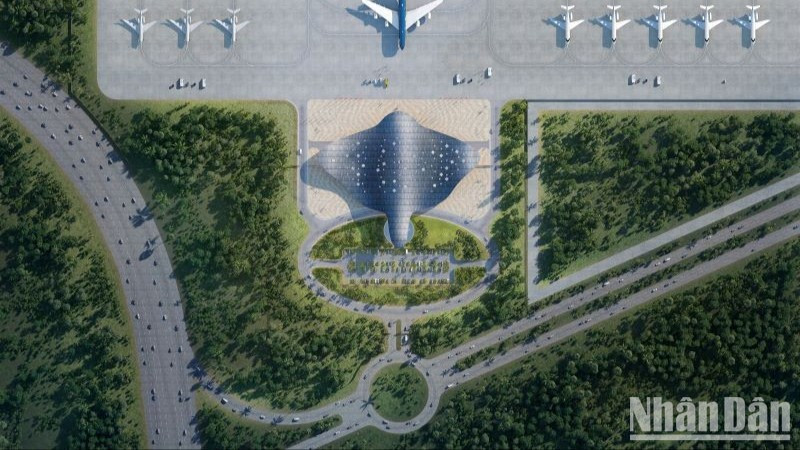 Nhà ga VIP Cảng Hàng không quốc tế Phú Quốc, với ý tưởng chủ đạo là hình dáng uyển chuyển của loài cá đại bàng biển.